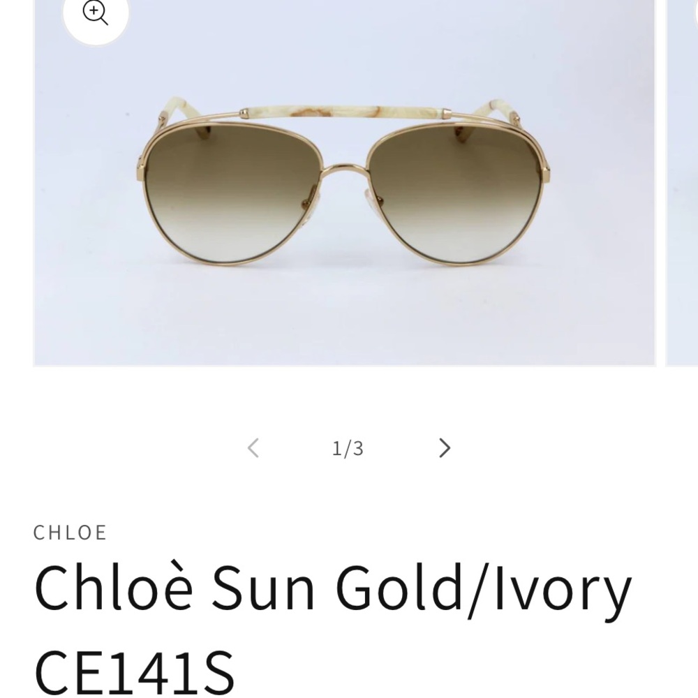 Like new authentic Chloe Gold Aviator Sunglasses - Picture 2 of 8